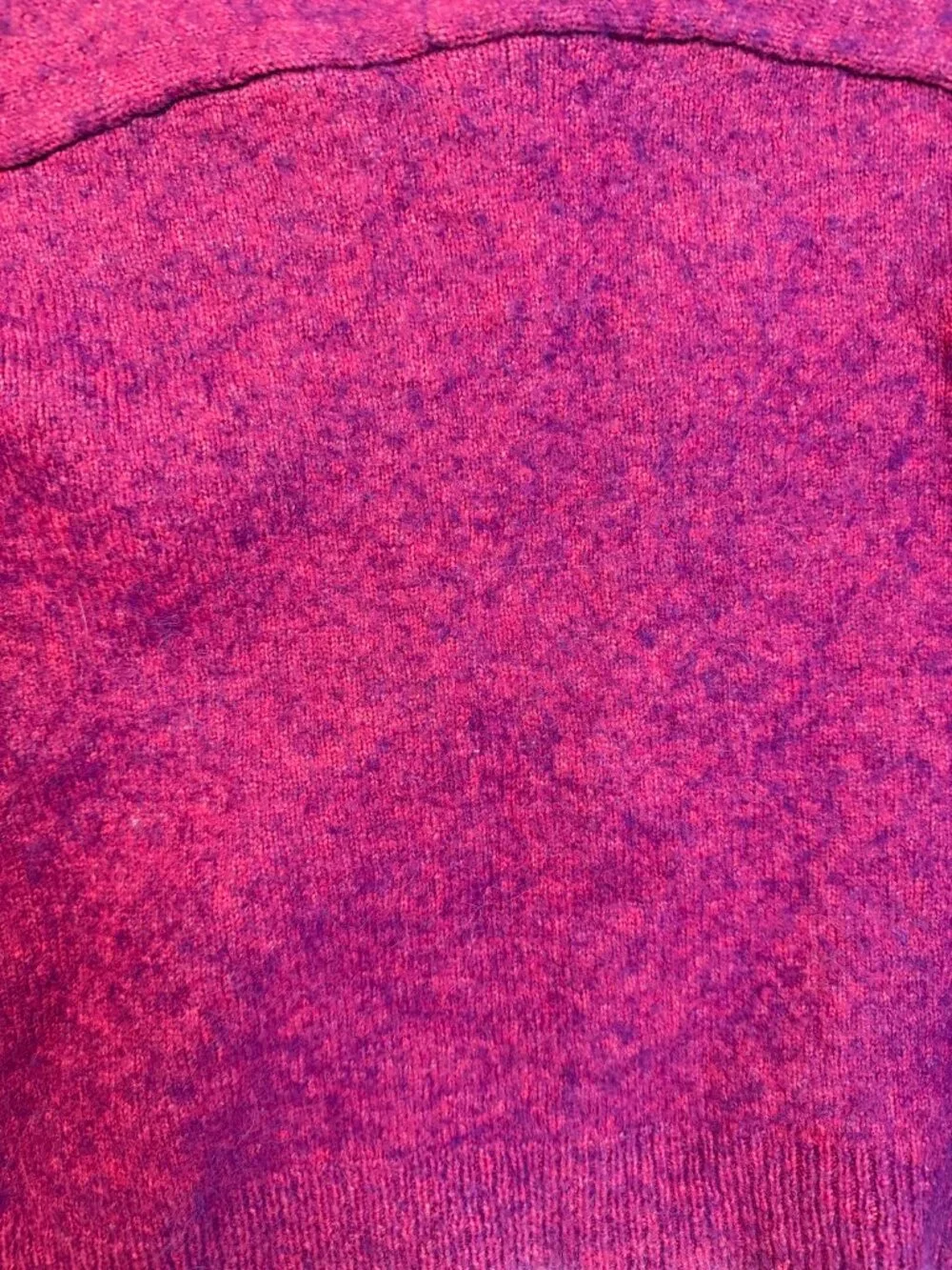 J.Crew Wool Blend Marled Space Dye Crewneck Sweater Purple Magenta Pink XL Cozy